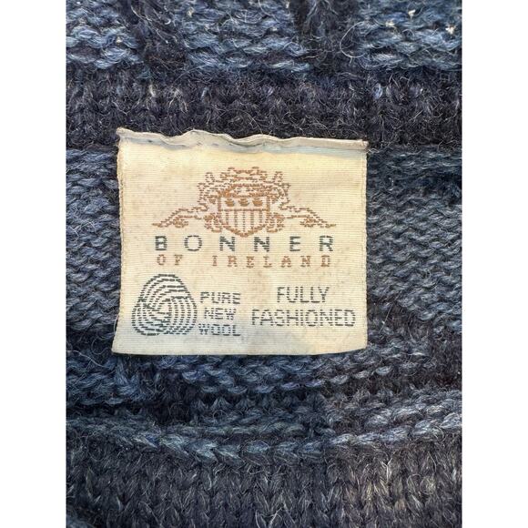 Mens Bonner of Ireland Wool Knit Crewneck Sweater, Sz. XL Blue - Picture 5 of 6